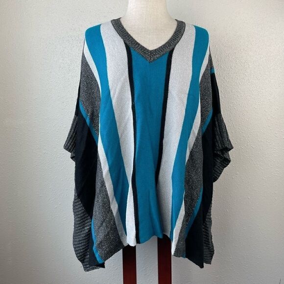 NWT Ellen Tracy Poncho Style Sweater Top Size M/L - Picture 1 of 8